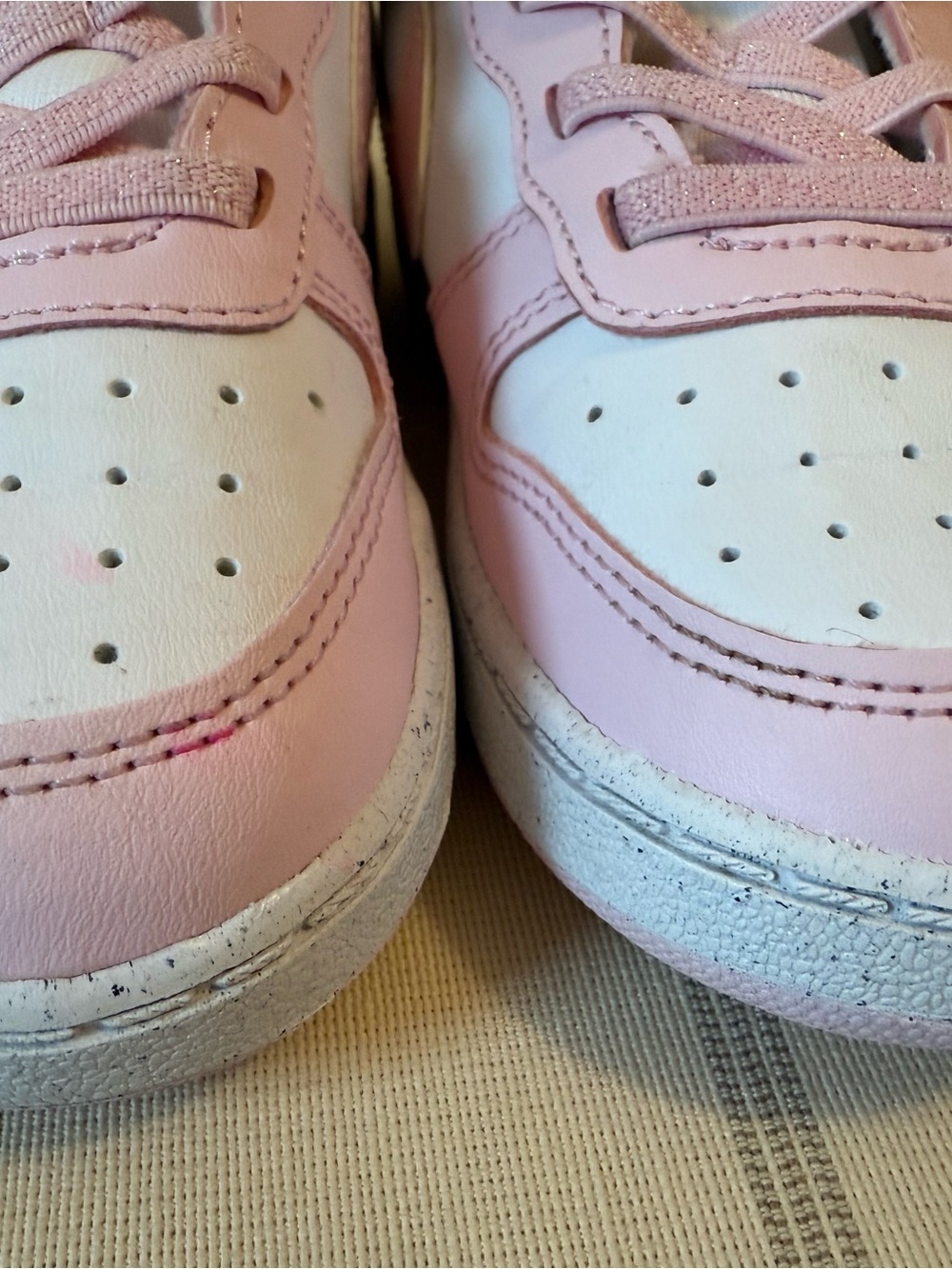 Nike Kids White and Light Pink Velcro Sneakers - Picture 4 of 7